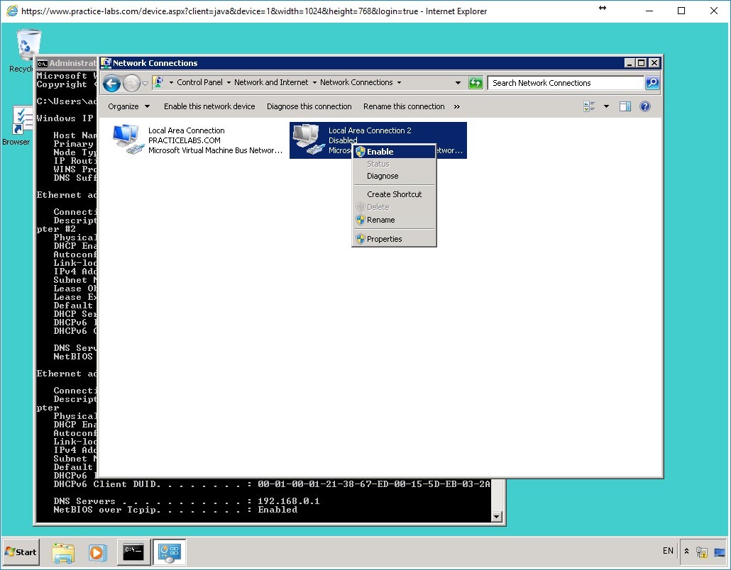 Practice Labs screenshot.